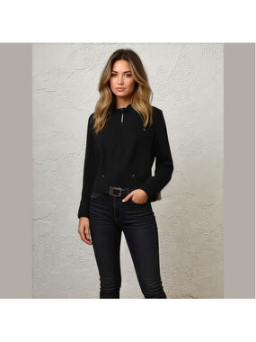 Louben Laura Black Blazer with stud details size 10 vintage normcore academia